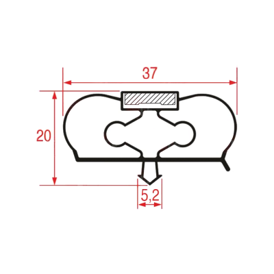 Refrigerator door gasket „Infrico“ 765x455 mm