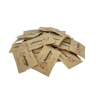 Brown sugar packaged in 5 g „Domingo Amore Caffè“, 5 kg