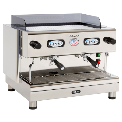 Programmable 2 group espresso coffee machine "La Scala" Norma A2 GAS (Gas + electric heating)