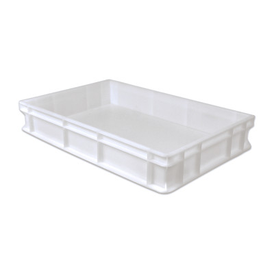 White plastic container for pizza dough, 60x40x10 cm