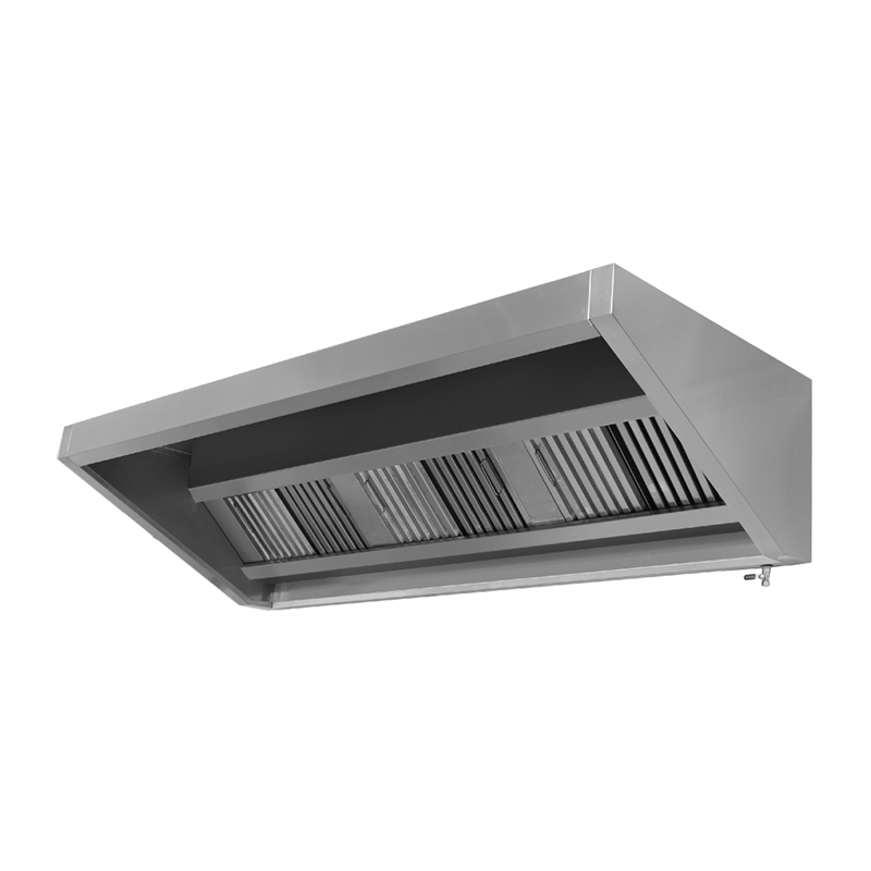 Wall mounted exhaust hood with filters, 1000x1000x450 mm