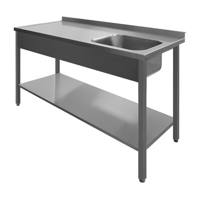 Tables with sink and reinforced shelf