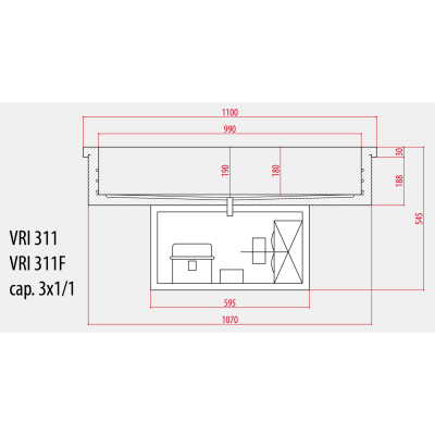 Integrated refrigerated Bain marie „Forcar“ VRI 311, 3x1/1 GN