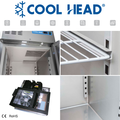 Двухдверный морозильник "Coolhead" RN 1400, 1400 л
