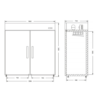 Šaldytuvas 2-jų durų „Bolarus“ S-147 S INOX, 1400 L