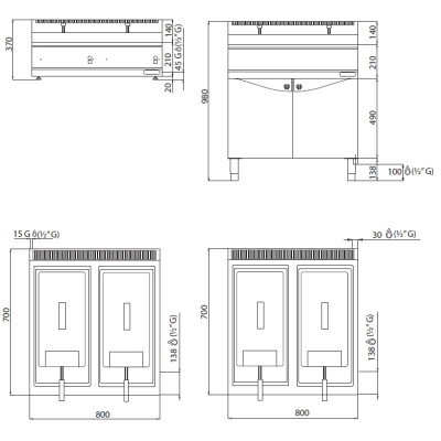 Gas fryer "Bertos" GL10+10B (10+10 L)