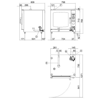 Dujinė programuojama konvekcinė garo krosnis Inoxtrend XT Compact Combi Direct CDP-107G (7xGN1/1)