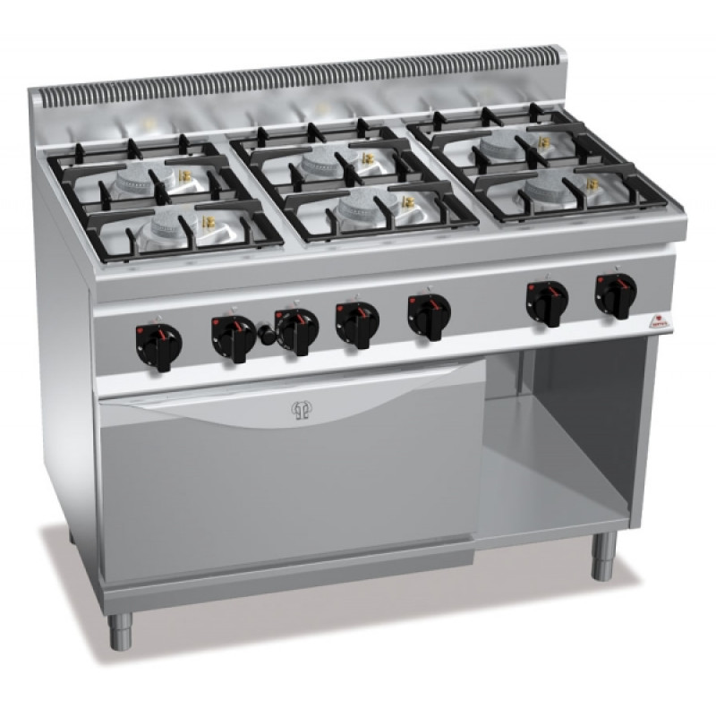 6-burner gas stove with Gas oven "Bertos" ECO-POWER G7F6PW+FG1