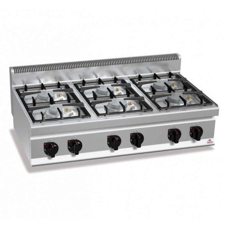 6-burner gas stove "Bertos" ECO-POWER G7F6BPW