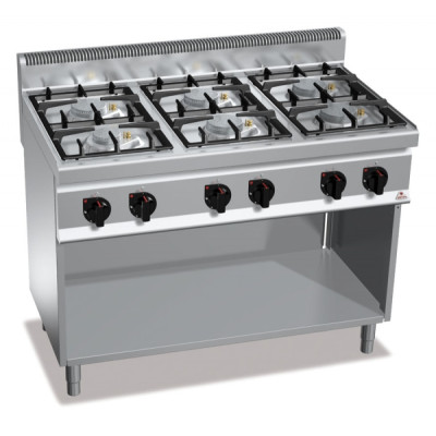 6-burner gas stove with cabinet "Bertos" ECO-POWER G7F6MPW