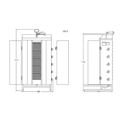 Doner & gyros gas grill „Potis“ GD5-S Doner & gyros gas grill „Potis“ GD5-S