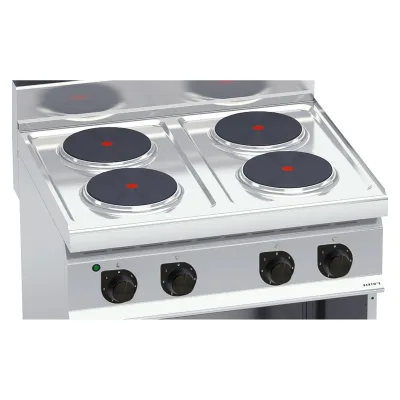 4-plate electric cooker with open cabinet „Berto's“ HIGH POWER E7P4M 4-plate electric cooker with open cabinet „Berto's“ HIGH POWER E7P4M