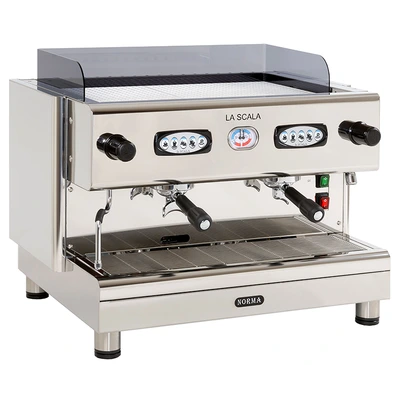 Programmable 2 group espresso coffee machine "La Scala" Norma A2 GAS (Gas + electric heating)