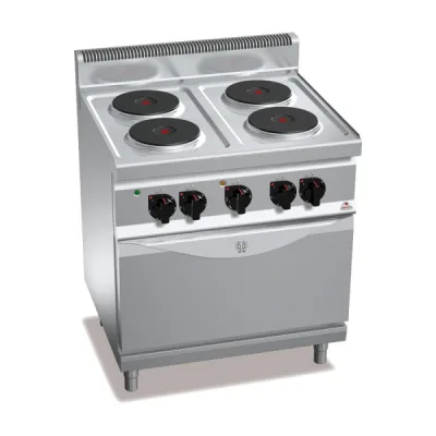 4 round plate electric stove with a convection oven "Bertos" HIGH POWER E7P4+FE1