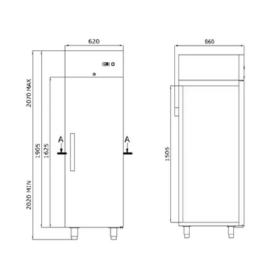 Šaldytuvas "Bolarus" S-500 S INOX, 500 L Šaldytuvas "Bolarus" S-500 S INOX, 500 L