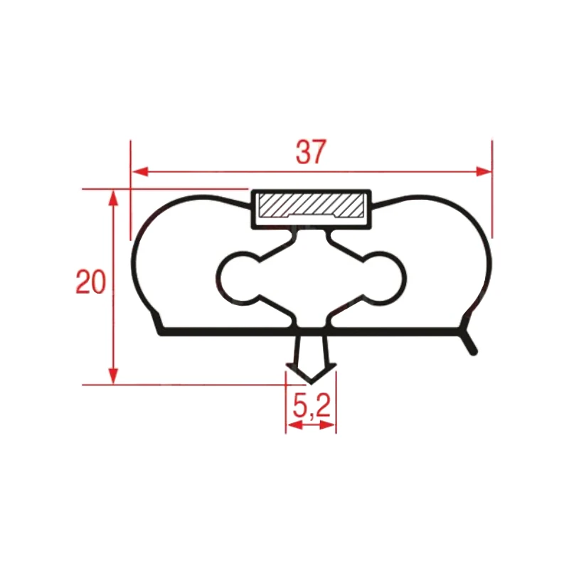 Refrigerator door gasket „Infrico“ 765x455 mm Refrigerator door gasket „Infrico“ 765x455 mm