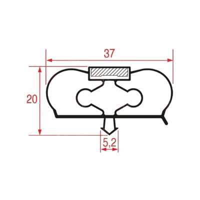 Refrigerator door gasket „Infrico“ 765x455 mm