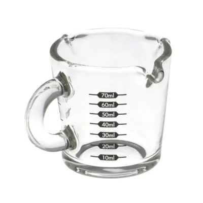 Glass Espresso Measuring Jug with Silk Screen Printing 10/70 ml Glass Espresso Measuring Jug with Silk Screen Printing 10/70 ml