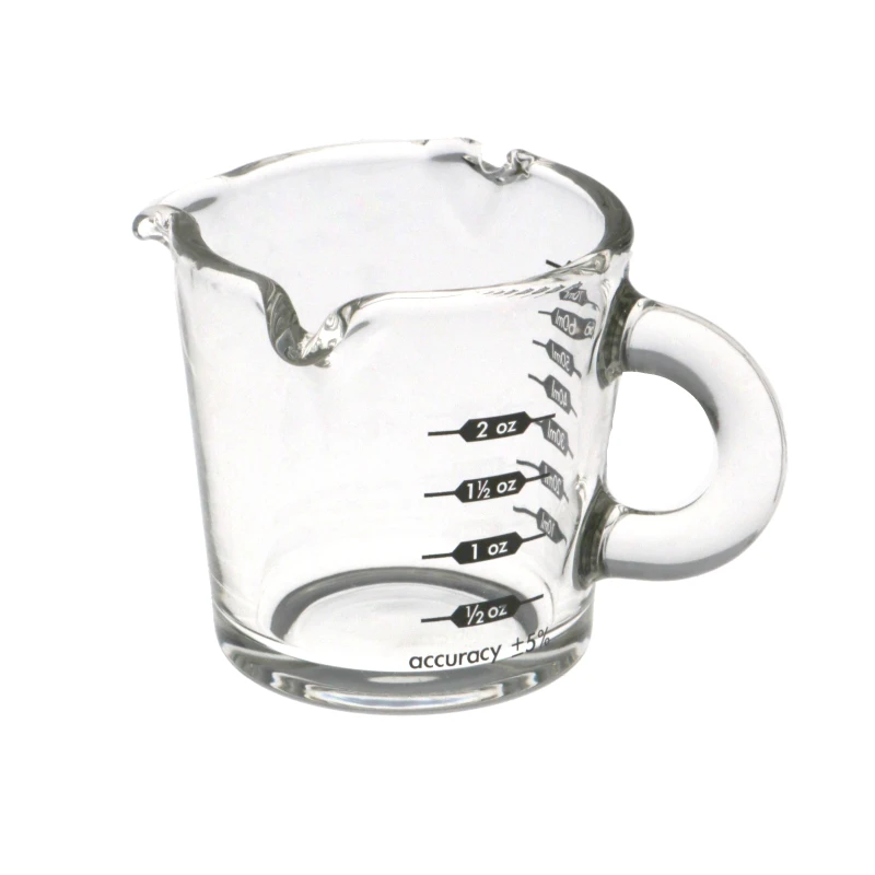 Glass Espresso Measuring Jug with Silk Screen Printing 10/70 ml