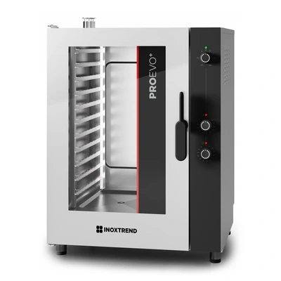 Электрический пароконвектомат „Inoxtrend“ ProEvo Plus PPDA 111E с механическим управлением (11 × GN 1/1) Электрический пароконвектомат „Inoxtrend“ ProEvo Plus PPDA 111E с механическим управлением (11 × GN 1/1)