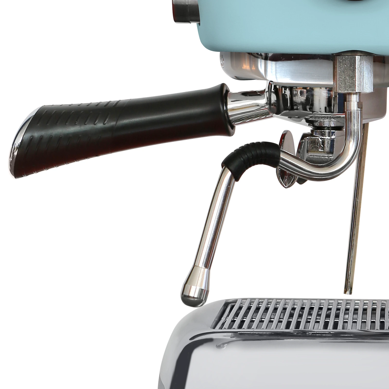 Side view of the „Ascaso“ Dream ONE steam wand and portafilter handle
