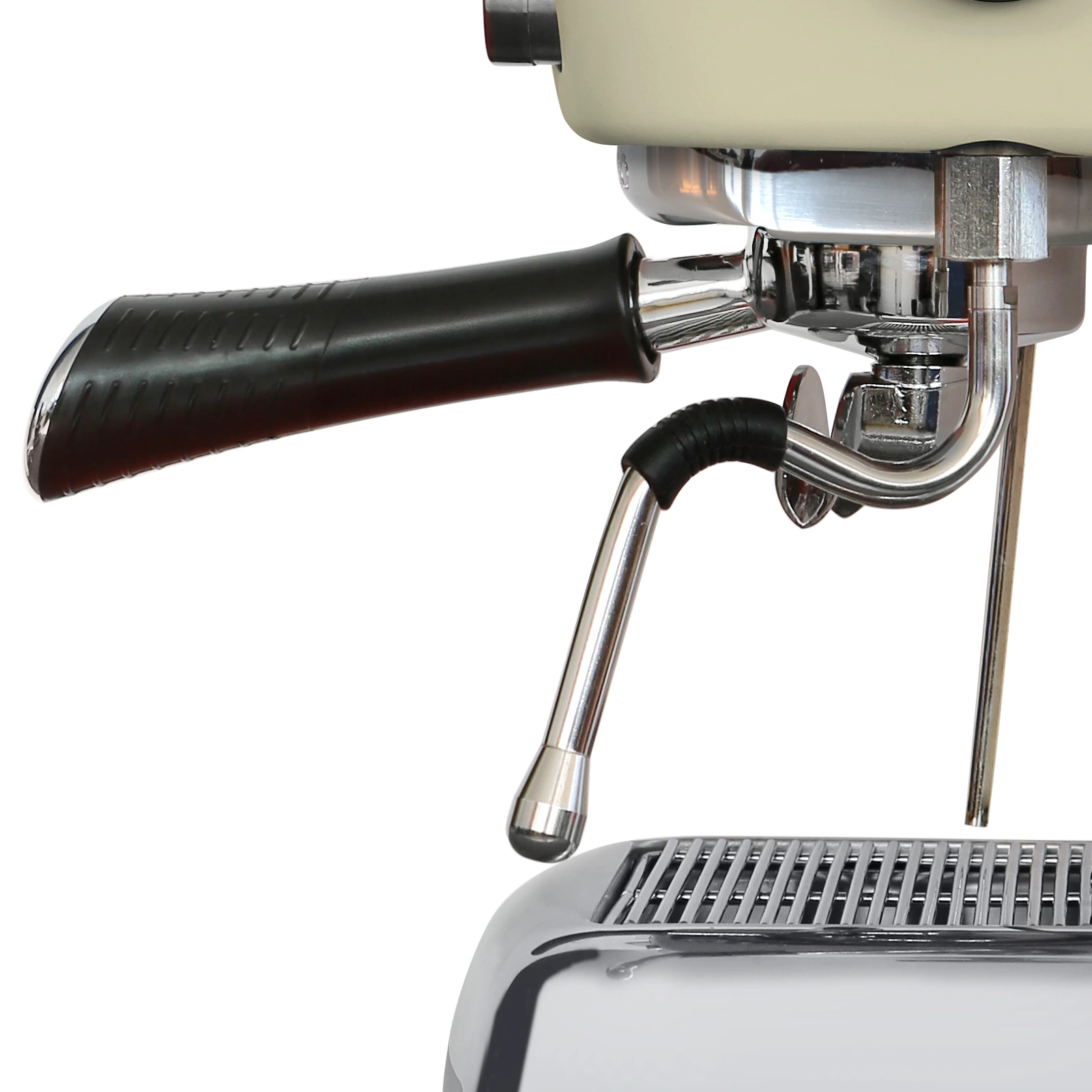 Side view of the „Ascaso“ Dream ONE steam wand and portafilter handle