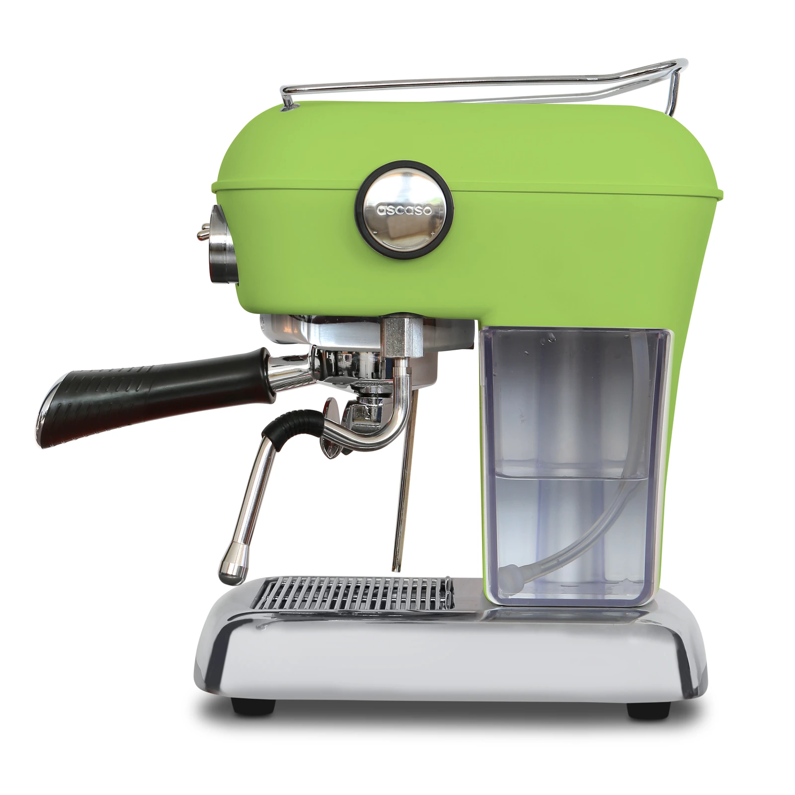 Pistachio „Ascaso“ Dream ONE from the side: clear 1.3 L water tank
