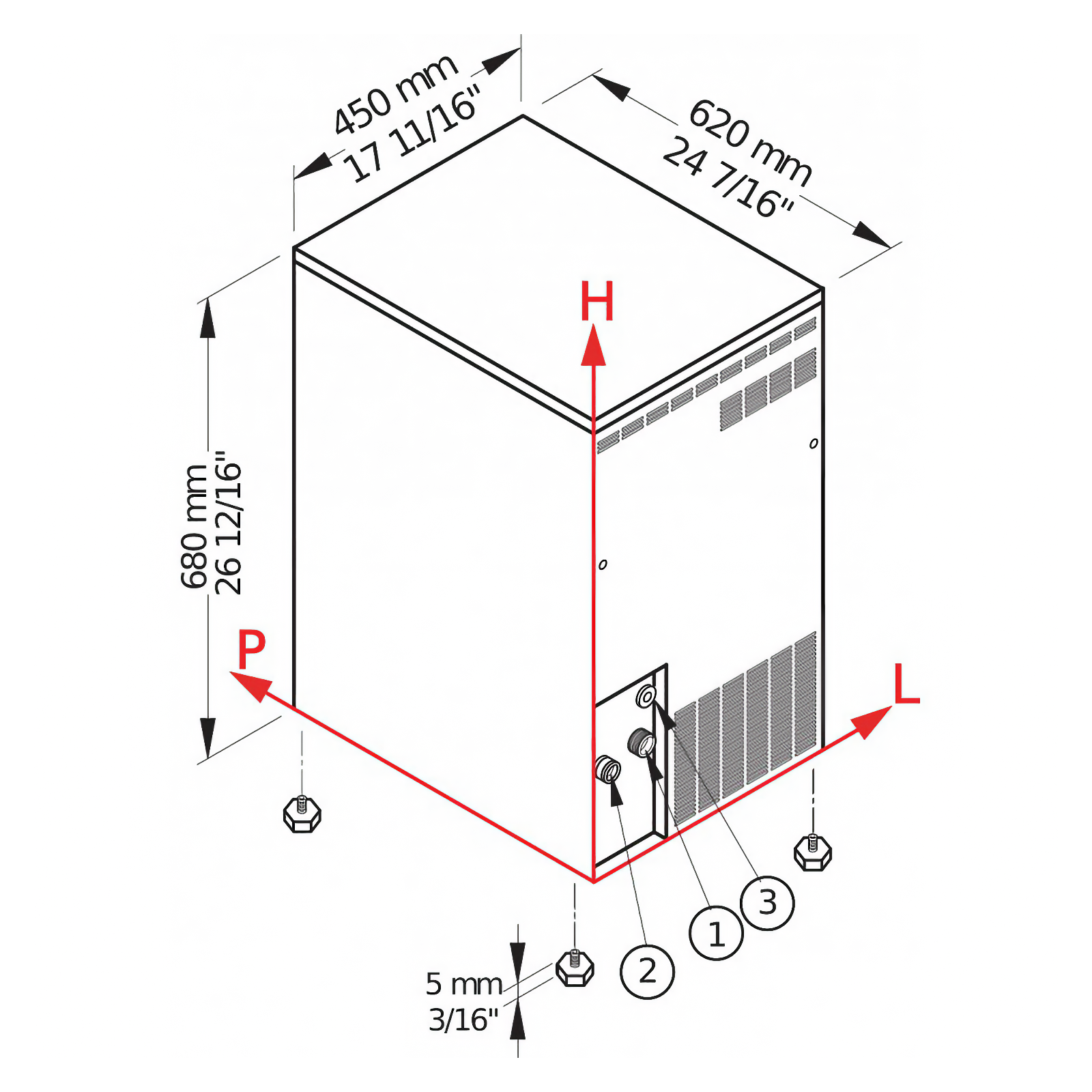 Brema Ice TB 551 HC matmenų schema