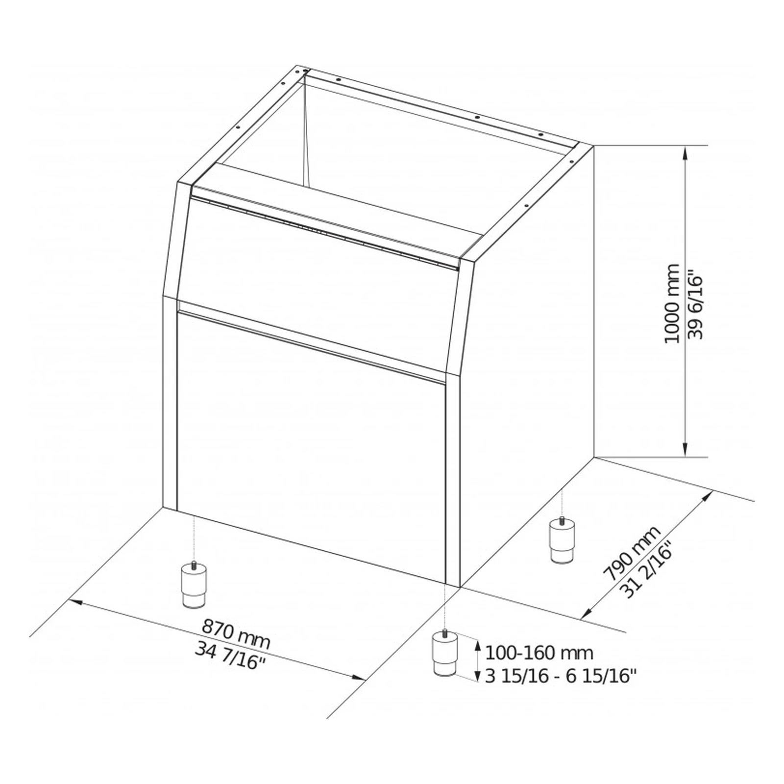 Размеры „Brema Ice“ Bin 200