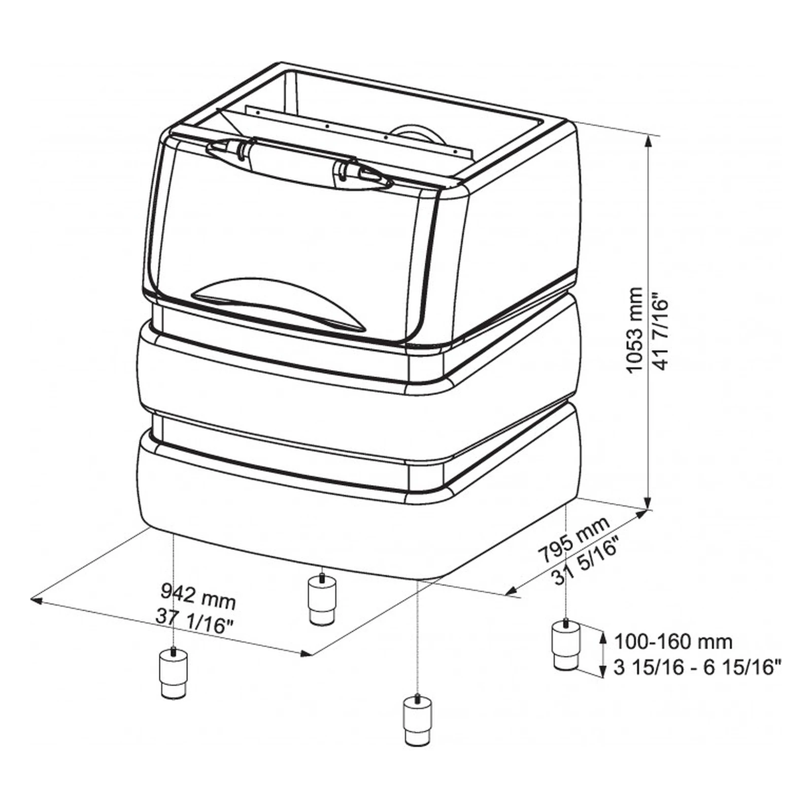 „Brema Ice“ Bin 240 PE matmenys