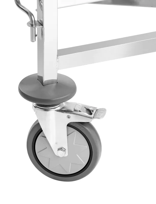 Braked castor with plastic buffer on the „Bartscher“ 300195 trolley