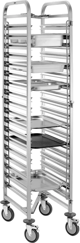 „Bartscher“ 18 × GN 1/1 gastronorm trolley with containers