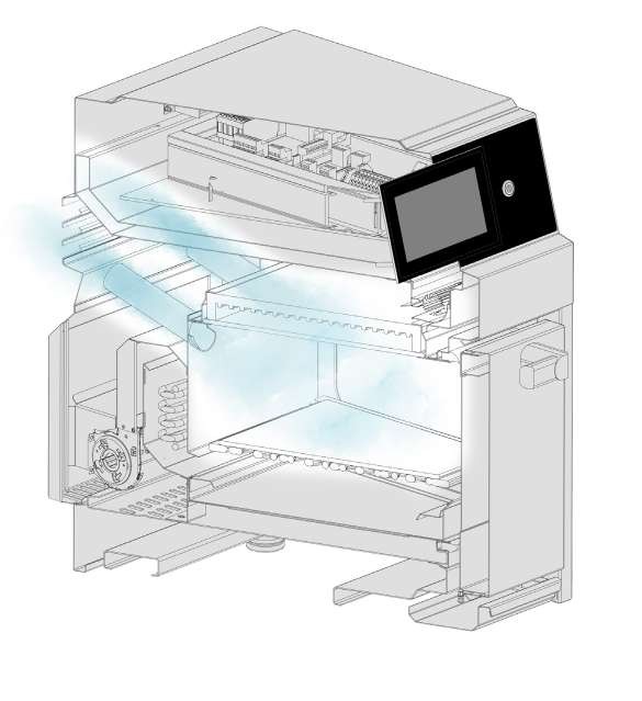 Fresh Air System airflow in the „CB“ FORMULA grill XS chamber