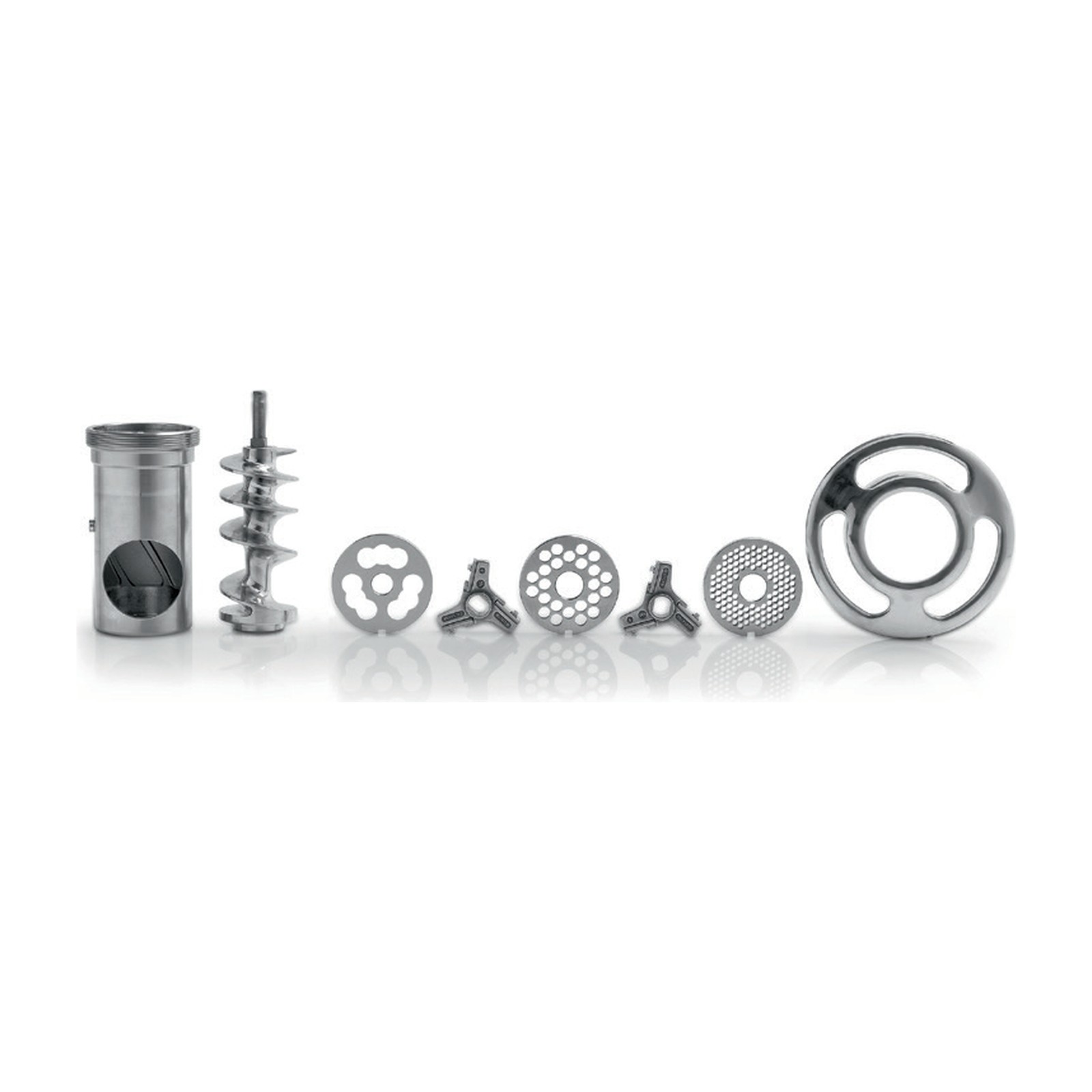 „Fama Industrie“ TI 32 RS Unger head parts: barrel, screw, three plates, two knives and ring nut
