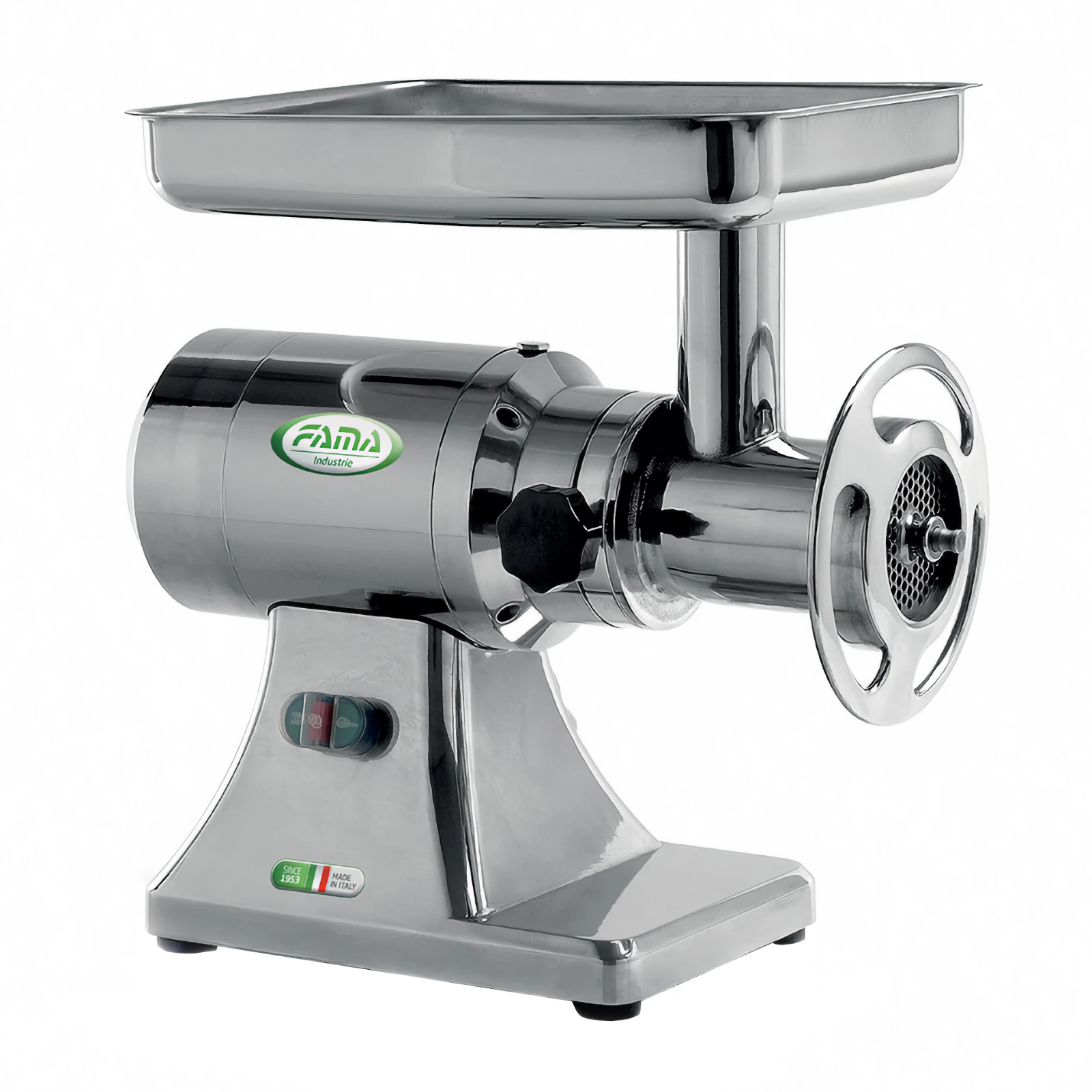 „Fama Industrie“ TS 32 ECO meat mincer with stainless steel head and tray