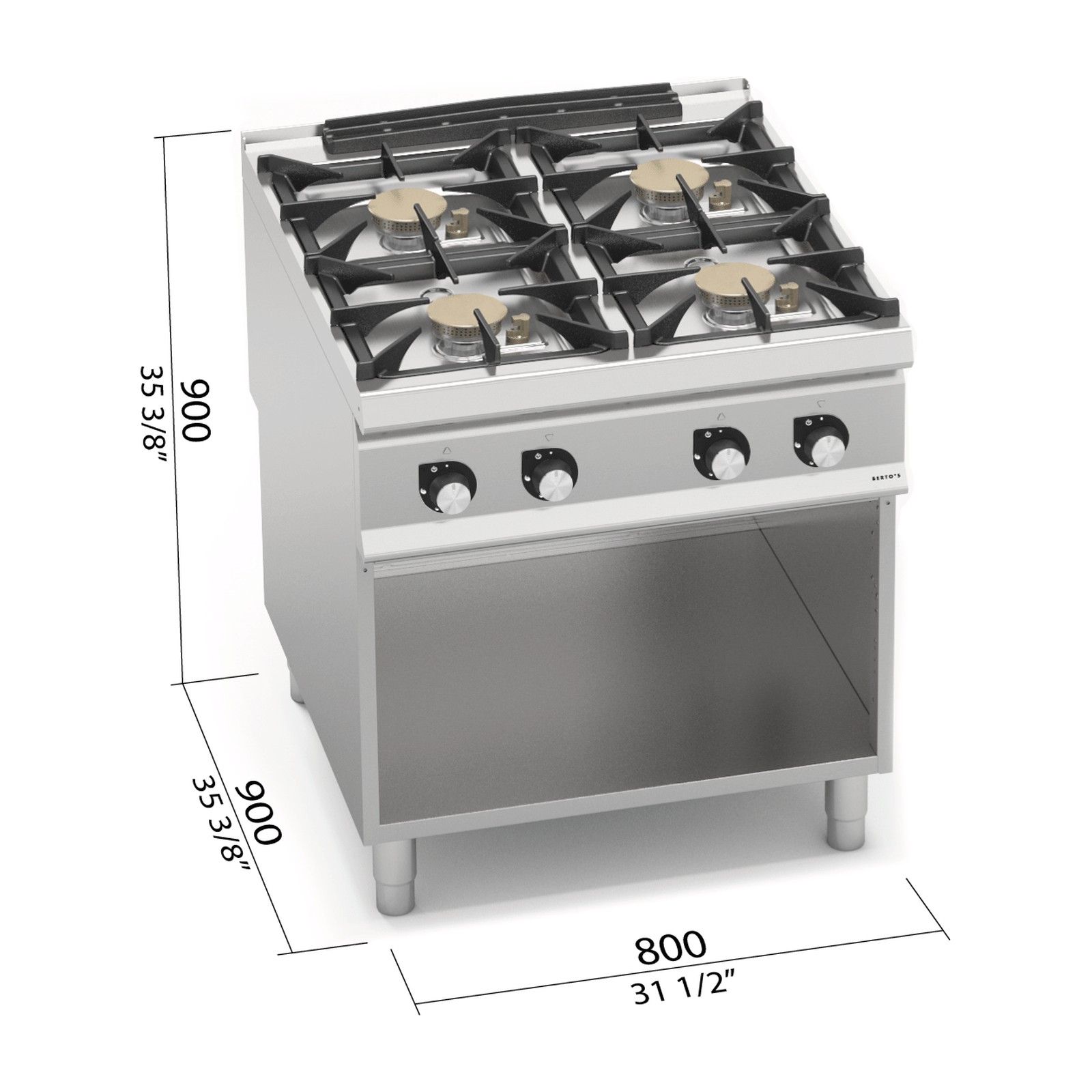 „Berto's“ SG9F4MPSP dimensions: 800 × 900 × 900 mm